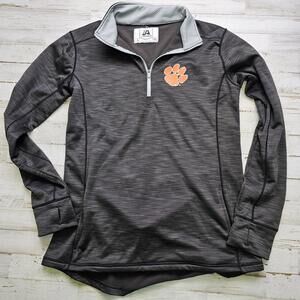 Clemson Tigers Jacket Women LG  1/4 Zip Pullover Paw Logo J America Fleece Line